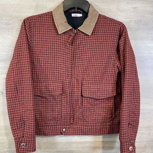 Faherty Red/orange check Bomber Jacket